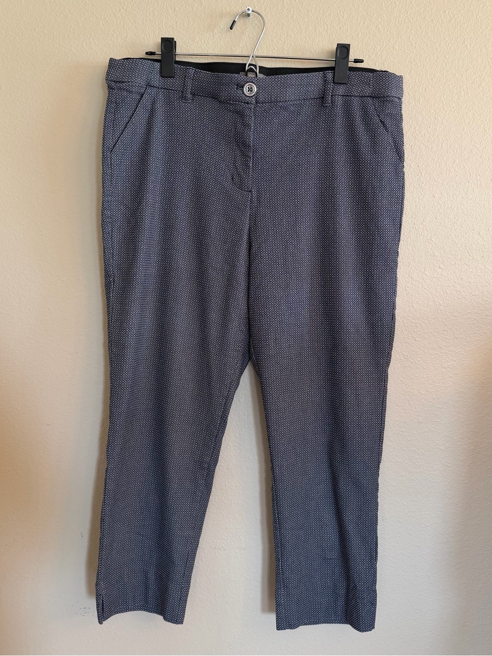 Maurices Navy Microdot Cropped Ankle Pants